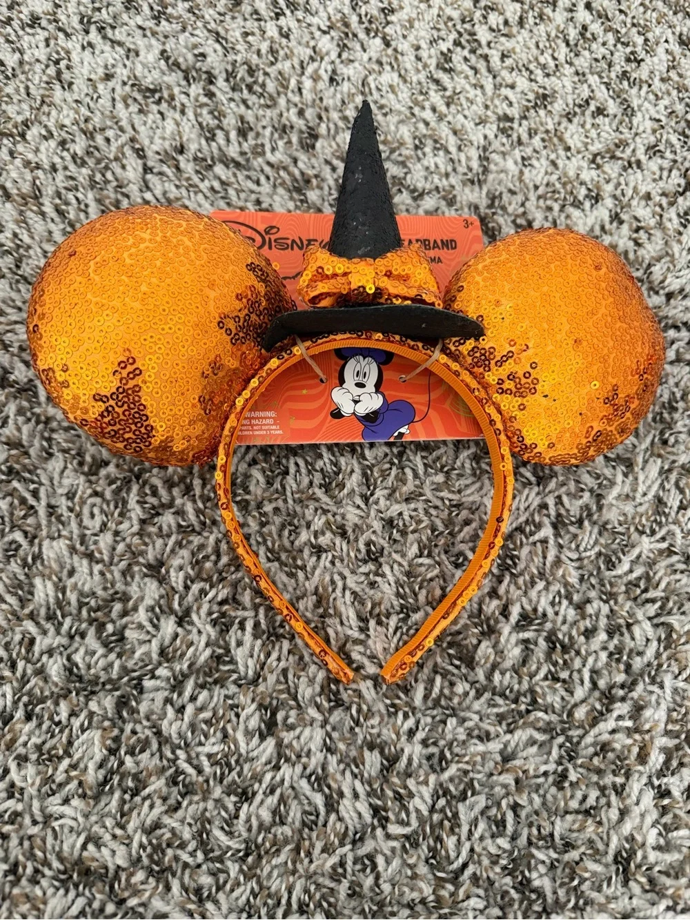 Aldi x Disney Minnie Mouse Ears With Witch Hat Orange Sequin Halloween 2026 🧡